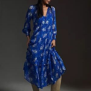 Anthropologie Marais Chiffon Maxi - XS Blue